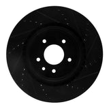 R1 Concepts 00-06 Jaguar XJR Rear Left Drilled & Slotted Black Brake Rotor by R1 Concepts RNC-633-20017L