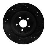 R1 Concepts 06-15 Jaguar Super V8 Rear Left Drilled & Slotted Black Brake Rotor by R1 Concepts RNC-633-20018L