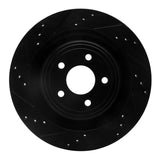 R1 Concepts 06-15 Jaguar Super V8 Rear Left Drilled & Slotted Black Brake Rotor by R1 Concepts RNC-633-20018L