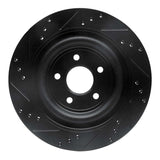 R1 Concepts 06-15 Jaguar Super V8 Rear Right Drilled & Slotted Black Brake Rotor by R1 Concepts RNC-633-20018R