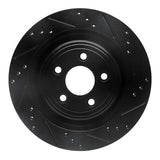 R1 Concepts 06-15 Jaguar Super V8 Rear Right Drilled & Slotted Black Brake Rotor by R1 Concepts RNC-633-20018R