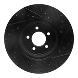R1 Concepts 06-10 Jaguar XK Front Left Drilled & Slotted Black Brake Rotor by R1 Concepts RNC-633-20019L