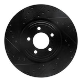 R1 Concepts 06-10 Jaguar XK Front Left Drilled & Slotted Black Brake Rotor by R1 Concepts RNC-633-20019L
