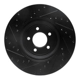 R1 Concepts 06-10 Jaguar XK Front Right Drilled & Slotted Black Brake Rotor by R1 Concepts RNC-633-20019R