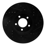 R1 Concepts 06-08 Jaguar S-Type Front Left Drilled & Slotted Black Brake Rotor by R1 Concepts RNC-633-20025L