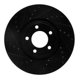 R1 Concepts 06-08 Jaguar S-Type Front Left Drilled & Slotted Black Brake Rotor by R1 Concepts RNC-633-20025L