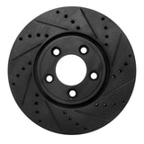 R1 Concepts 06-08 Jaguar S-Type Front Right Drilled & Slotted Black Brake Rotor by R1 Concepts RNC-633-20025R