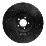 R1 Concepts 10-24 Jaguar XF Front Left Drilled & Slotted Black Brake Rotor by R1 Concepts RNC-633-20026L