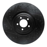 R1 Concepts 10-24 Jaguar XF Front Left Drilled & Slotted Black Brake Rotor by R1 Concepts RNC-633-20026L