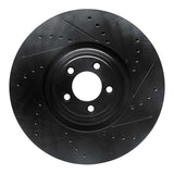 R1 Concepts 10-24 Jaguar XKR Front Right Drilled & Slotted Black Brake Rotor by R1 Concepts RNC-633-20026R