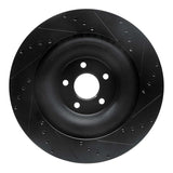 R1 Concepts 10-24 Jaguar XFR Rear Left Drilled & Slotted Black Brake Rotor by R1 Concepts RNC-633-20027L