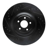 R1 Concepts 10-24 Jaguar XFR Rear Left Drilled & Slotted Black Brake Rotor by R1 Concepts RNC-633-20027L
