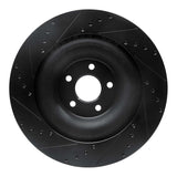 R1 Concepts 10-24 Jaguar XFR-S Rear Right Drilled & Slotted Black Brake Rotor by R1 Concepts RNC-633-20027R