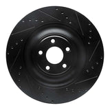 R1 Concepts 10-24 Jaguar XFR-S Rear Right Drilled & Slotted Black Brake Rotor by R1 Concepts RNC-633-20027R