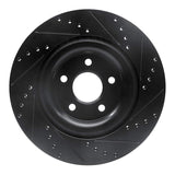 R1 Concepts 14-21 Jaguar F-Type Rear Left Drilled & Slotted Black Brake Rotor