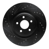R1 Concepts 14-21 Jaguar F-Type Rear Left Drilled & Slotted Black Brake Rotor