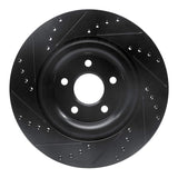 R1 Concepts 14-21 Jaguar F-Type Rear Right Drilled & Slotted Black Brake Rotor by R1 Concepts RNC-633-20028R
