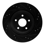 R1 Concepts 06-08 Jaguar S-Type Rear Left Drilled & Slotted Black Brake Rotor by R1 Concepts RNC-633-20029L