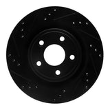 R1 Concepts 06-08 Jaguar S-Type Rear Left Drilled & Slotted Black Brake Rotor by R1 Concepts RNC-633-20029L