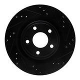 R1 Concepts 06-08 Jaguar S-Type Rear Right Drilled & Slotted Black Brake Rotor by R1 Concepts RNC-633-20029R