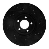 R1 Concepts 03-05 Jaguar S-Type Front Left Drilled & Slotted Black Brake Rotor by R1 Concepts RNC-633-20030L