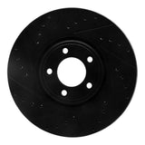R1 Concepts 03-05 Jaguar S-Type Front Left Drilled & Slotted Black Brake Rotor by R1 Concepts RNC-633-20030L