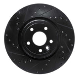 R1 Concepts 17-20 Jaguar XE Front Left Drilled & Slotted Black Brake Rotor by R1 Concepts RNC-633-20031L