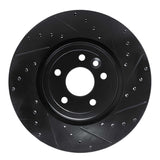 R1 Concepts 17-20 Jaguar XF Front Right Drilled & Slotted Black Brake Rotor by R1 Concepts RNC-633-20031R