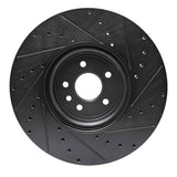 R1 Concepts 16-24 Jaguar XF Front Left Drilled & Slotted Black Brake Rotor by R1 Concepts RNC-633-20032L