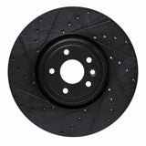 R1 Concepts 16-24 Jaguar XF Front Left Drilled & Slotted Black Brake Rotor by R1 Concepts RNC-633-20032L