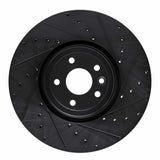 R1 Concepts 16-24 Jaguar XF Front Right Drilled & Slotted Black Brake Rotor by R1 Concepts RNC-633-20032R