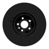 R1 Concepts 2017-2020 Jaguar F-Pace Front Left Drilled & Slotted Black Brake Rotor