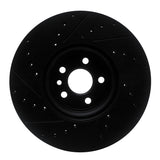 R1 Concepts 2017-2020 Jaguar F-Pace Front Right Drilled & Slotted Black Brake Rotor