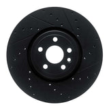 R1 Concepts 2017-2020 Jaguar F-Pace Front Right Drilled & Slotted Black Brake Rotor
