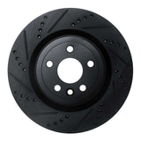 R1 Concepts 2017-2020 Jaguar I-Pace Rear Left Drilled & Slotted Black Brake Rotor