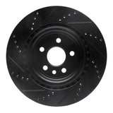 R1 Concepts 2017-2020 Jaguar I-Pace Rear Right Drilled & Slotted Black Brake Rotor