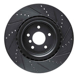 R1 Concepts 16-24 Jaguar XF Rear Left Drilled & Slotted Black Brake Rotor by R1 Concepts RNC-633-20035L