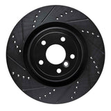 R1 Concepts 16-24 Jaguar XF Rear Left Drilled & Slotted Black Brake Rotor by R1 Concepts RNC-633-20035L