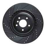 R1 Concepts 16-24 Jaguar XF Rear Right Drilled & Slotted Black Brake Rotor by R1 Concepts RNC-633-20035R