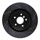 R1 Concepts 16-24 Jaguar XF Rear Right Drilled & Slotted Black Brake Rotor by R1 Concepts RNC-633-20035R