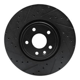 R1 Concepts 17-19 Jaguar XE Front Left Drilled & Slotted Black Brake Rotor by R1 Concepts RNC-633-20036L