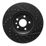 R1 Concepts 17-19 Jaguar F-Pace Front Left Drilled & Slotted Black Brake Rotor by R1 Concepts RNC-633-20038L