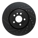R1 Concepts 17-19 Jaguar F-Pace Front Left Drilled & Slotted Black Brake Rotor by R1 Concepts RNC-633-20038L