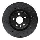 R1 Concepts 20-20 Jaguar F-Pace Front Left Drilled & Slotted Black Brake Rotor by R1 Concepts RNC-633-20042L