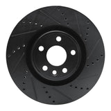 R1 Concepts 20-20 Jaguar F-Pace Front Right Drilled & Slotted Black Brake Rotor by R1 Concepts RNC-633-20042R