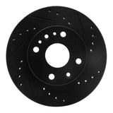 R1 Concepts 94-02 Ford ASPIRE Front Right Drilled & Slotted Black Brake Rotor by R1 Concepts RNC-633-21000R