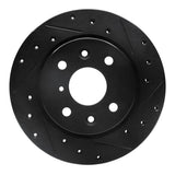 R1 Concepts 94-00 Kia Spectra Front Right Drilled & Slotted Black Brake Rotor