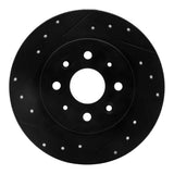 R1 Concepts 98-03 Kia Sephia Rear Left Drilled & Slotted Black Brake Rotor by R1 Concepts RNC-633-21003L