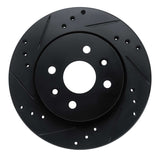 R1 Concepts 01-03 Kia Spectra Front Left Drilled & Slotted Black Brake Rotor