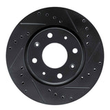 R1 Concepts 04-09 Kia Spectra5 Front Right Drilled & Slotted Black Brake Rotor